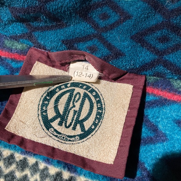 R&R Vintage 90’s Outerwear Fleece Jacket Size 14 Woman’s Aztec Drawstring - Picture 3 of 6